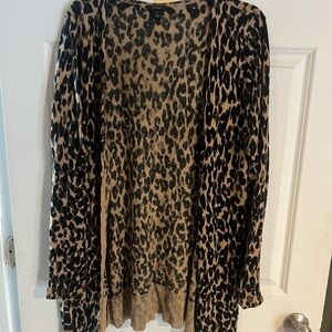 Leopard Print Sweater Cardigan